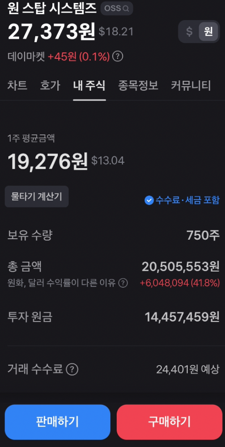돈큐의 원 스탑 시스템즈(OSS) 투자 수익률 인증